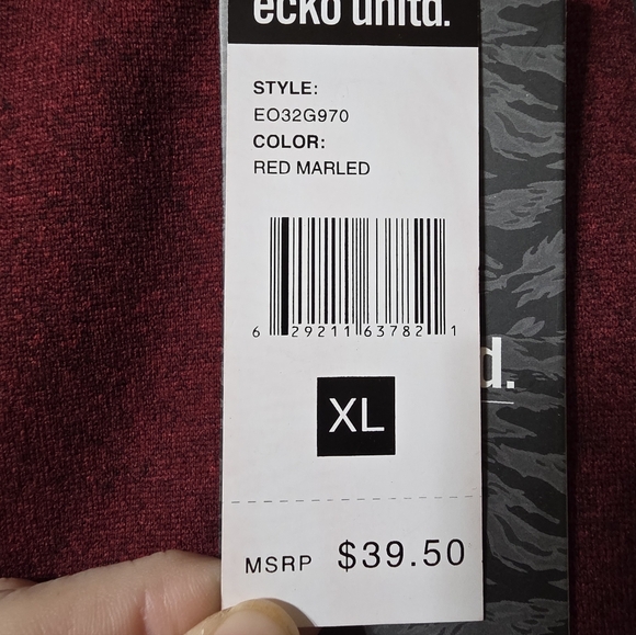 Ecko Unltd Men's XL Sweatpants Maroon Red Black Embroidered Logo Fleece Jogger - Picture 5 of 9